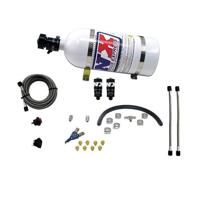 Sistema Piranha EFI de una boquilla 35-50-75 CV con botella de 10 lb Nitrous Express NX 20001-10