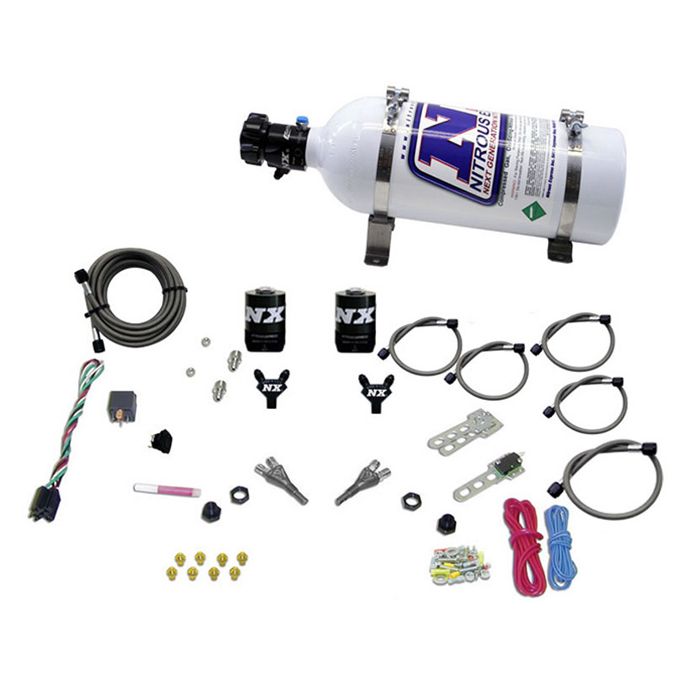 Boquilla doble con botella de 5 lb para Dodge V-8 TBI 1992-1995 (50-150 Hp) Nitrous Express NX 20213-05