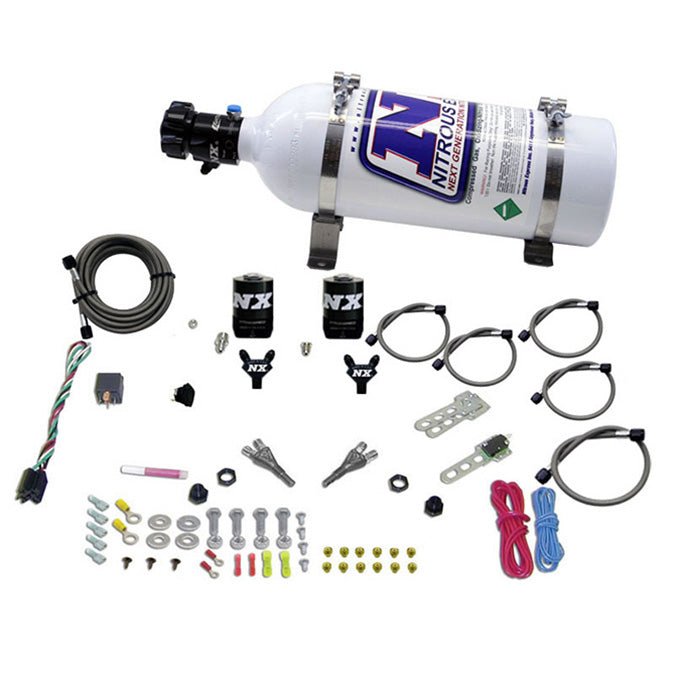 Sistema de nitro de doble boquilla con botella de 5 Lb para Dodge Viper EFI (100-300 CV) Nitrous Express NX 20325-05