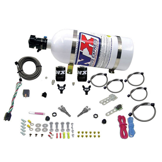 Sistema de nitro de doble boquilla con botella de 10 Lb para Dodge Viper EFI (100-300 CV) Nitrous Express NX 20325-10