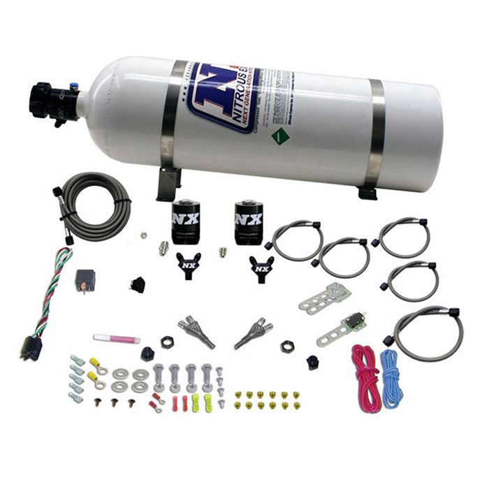 Boquilla doble con botella de 15 lb para Dodge Viper EFI (100-300 Hp) Nitrous Express NX 20325-15