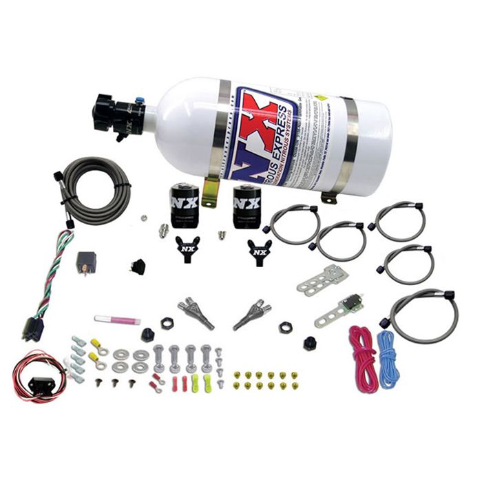 Boquilla doble (35-150 CV) con botella de 4,5 kg para Nissan / Infiniti Nitrous Express NX 20716-10
