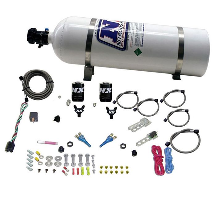 Boquilla doble con botella de 6,8 kg (15 lb) para BMW EFI (50-300 CV) Nitrous Express NX 20816-15