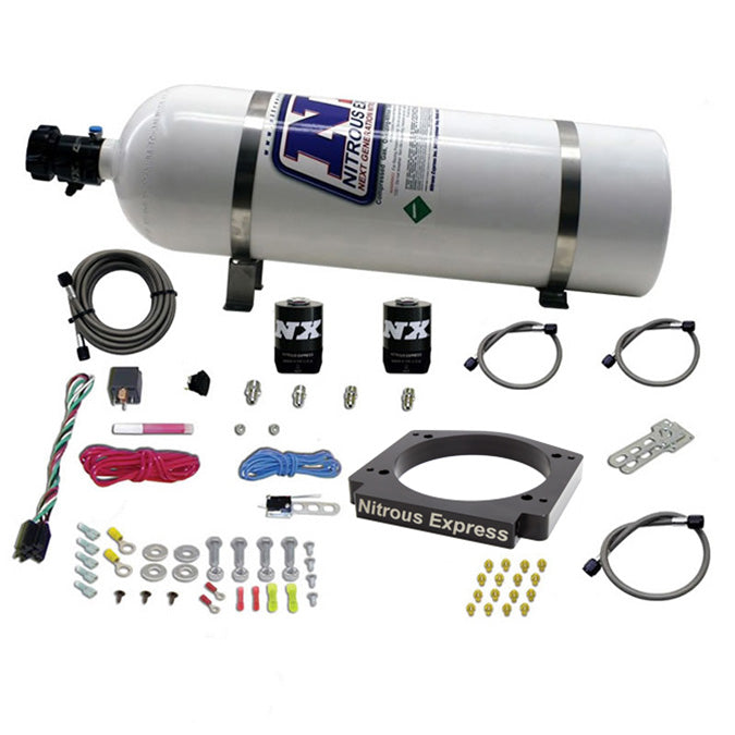 Sistema de placa adaptadora de 112 mm con botella de 15 Lb para vehículos GM Nitrous Express NX 20917-15