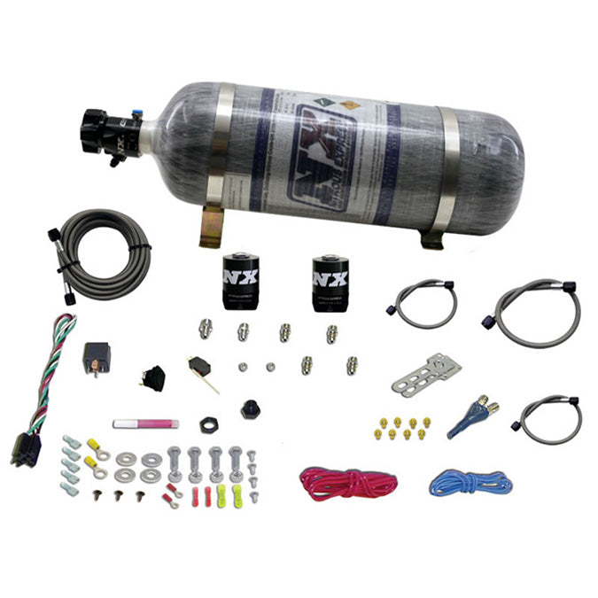 Sistema de una boquilla con botella de carbono de 12 Lb para todos los GM EFI (35-50-75-100-150 CV) Nitrous Express NX 20920-12