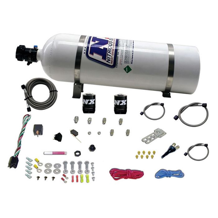 Sistema de boquilla única con botella de 6,8 kg (15 lb) para todos los sistemas GM EFI (35-50-75-100-150 CV) Nitrous Express NX 20920-15
