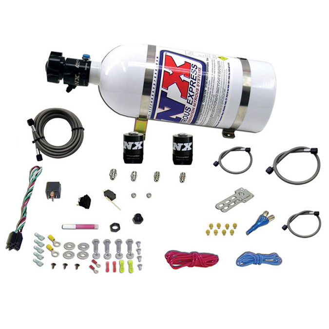 Sistema de nitro con una boquilla y botella de 10 Lb para todos los Dodge EFI (35-50-75-100-150 CV) Nitrous Express NX 20921-10