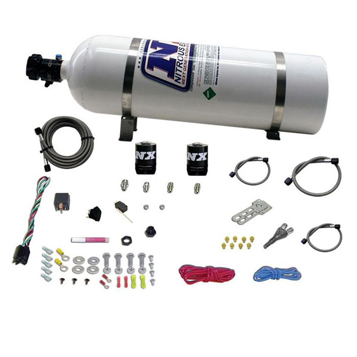 Sistema de boquilla única con botella de 15 lb para todos los modelos Dodge EFI (35-50-75-100-150 Hp) Nitrous Express NX 20921-15