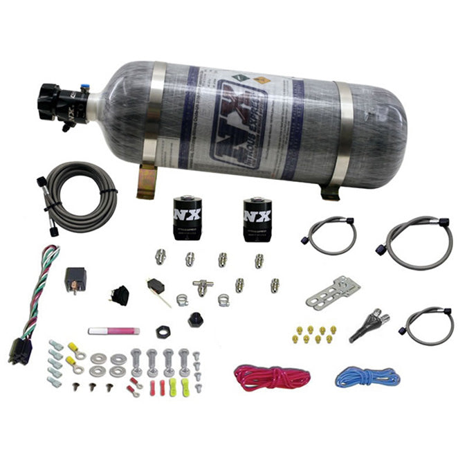 Sistema EFI de una boquilla 35-50-75 CV con botella de carbono de 12 lb para todos los Sport Compact Nitrous Express NX 20923-12