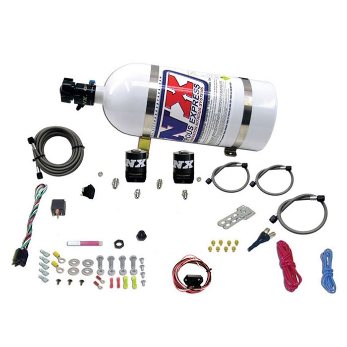 Sistema de inyección electrónica de un solo inyector con botella de 10 lb para vehículos GM (35-150 hp) Nitrous Express NX 20930-10