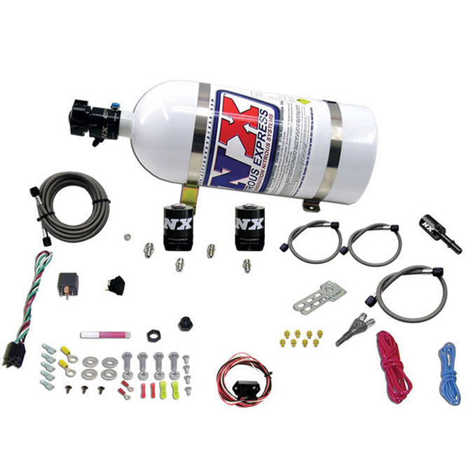 Sistema de un solo nozzle con botella de 10 Lb para Ford Coyote 5.0 (35-150 CV) Nitrous Express NX 20932-10