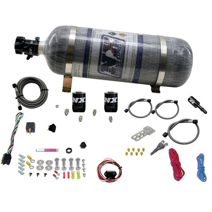 Sistema de un solo nozzle con botella composite de 12 Lb para Ford Coyote 5.0 (35-150 CV) Nitrous Express NX 20932-12