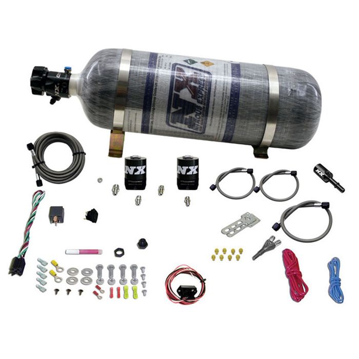 Sistema de boquilla única con botella compuesta de 12 lb para Ford Coyote 5.0 (35-150 hp) Nitrous Express NX 20932-12
