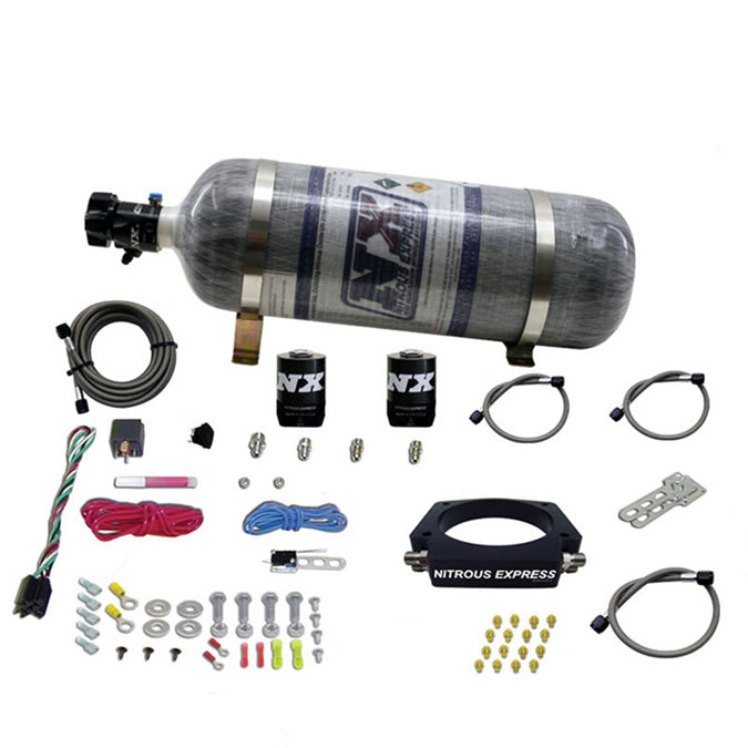 Sistema LS con plate de 90 mm con botella de carbono de 12 Lb para vehículos GM Nitrous Express NX 20934-12