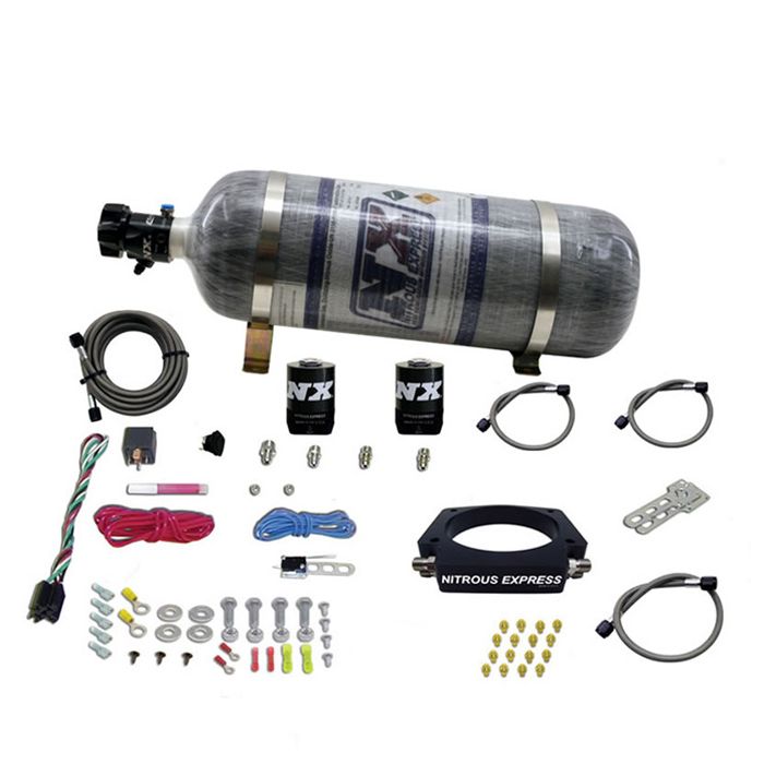 Sistema de placa LS de 90 mm con botella de carbón de 12 lb para vehículos GM Nitrous Express NX 20934-12