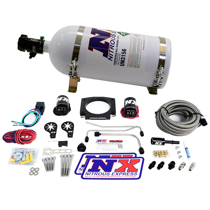Sistema hardline LS con plate de 90 mm y entrada única con botella de 15 Lb (50-400 CV) Nitrous Express NX 20934S-15