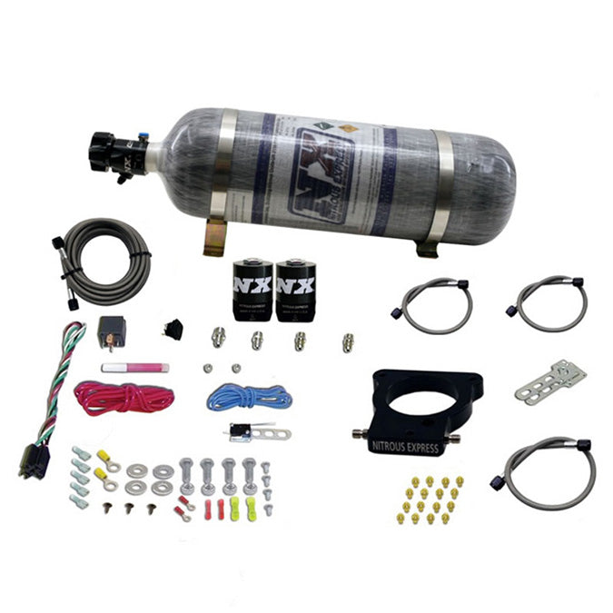 Sistema de nitro con plate de 3 tornillos con botella de carbono de 12 Lb para GM LS Nitrous Express NX 20935-12