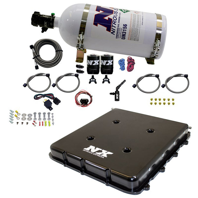 Sistema de nitrous con tapa de supercharger LT4 billet con botella de 10 LB Nitrous Express NX 20939-10