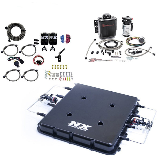 Sistema de nitro y inyección de agua-metanol con tapa de supercharger LT4 de aluminio mecanizado sin botella Nitrous Express 20939BMF-00