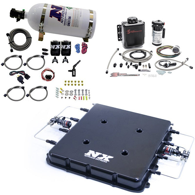 Sistema de nitrous y agua-metanol con tapa de supercharger LT4 billet 10 LB Nitrous Express NX 20939BMF-10