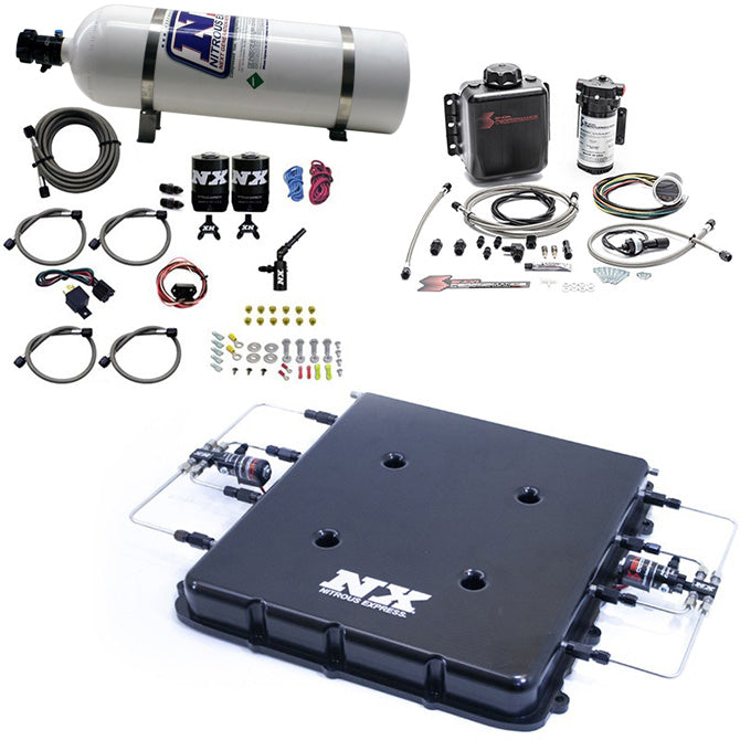 Sistema de nitrous y agua-metanol con tapa de supercharger LT4 billet 15 LB Nitrous Express NX 20939BMF-15