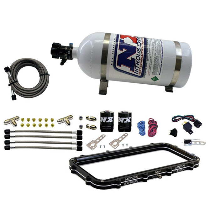 Sistema Holley High Ram Plenum Plate con botella de 10 Lb Nitrous Express NX Bottle 20940-10