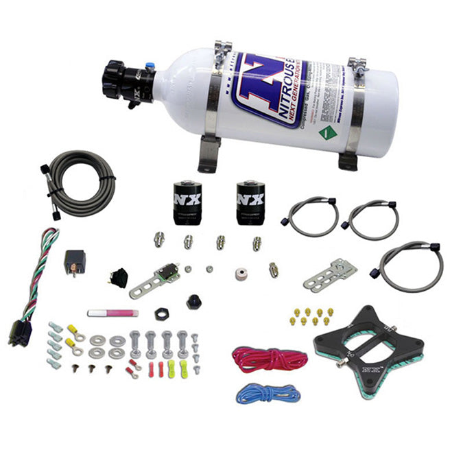 Sistema de placa de 2 válvulas con botella de 5 Lb para Ford Mustang 4.6L (50-150 CV) Nitrous Express NX 20946-05