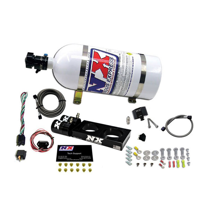 Sistema de placa de 3 válvulas con botella de 10 Lb para Ford Mustang 4.6L (35-150 CV) Nitrous Express NX 20947-10
