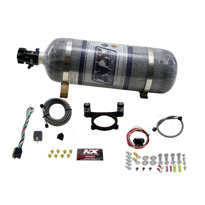 Sistema de placas con botella compuesta de 12 lb para Ford Coyote 5.0L / Godzilla 7.3 Nitrous Express NX 20948-12