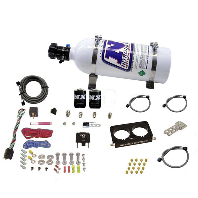 Kit Nitrous Plate 4 válvulas, cuerpo de mariposa original, con botella de 5 Lb para Ford Nitrous Express NX 20950D-05