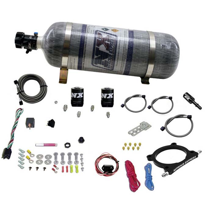 Kit Plate High Output 50-250 CV con botella de 12 Lb para Ford Coyote 5.0L / Godzilla 7.3L Nitrous Express NX 20951-12