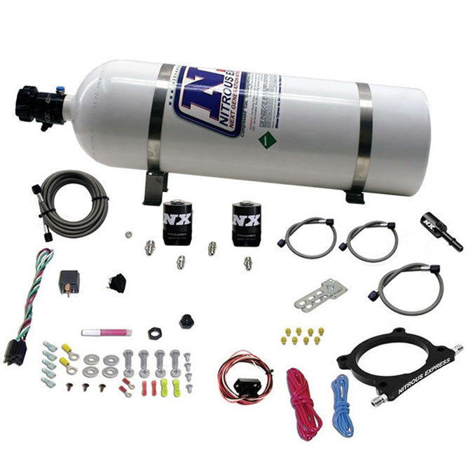 Kit Plate High Output 50-250 CV con botella de 15 Lb para Ford Coyote 5.0L / Godzilla 7.3L Nitrous Express NX 20951-15