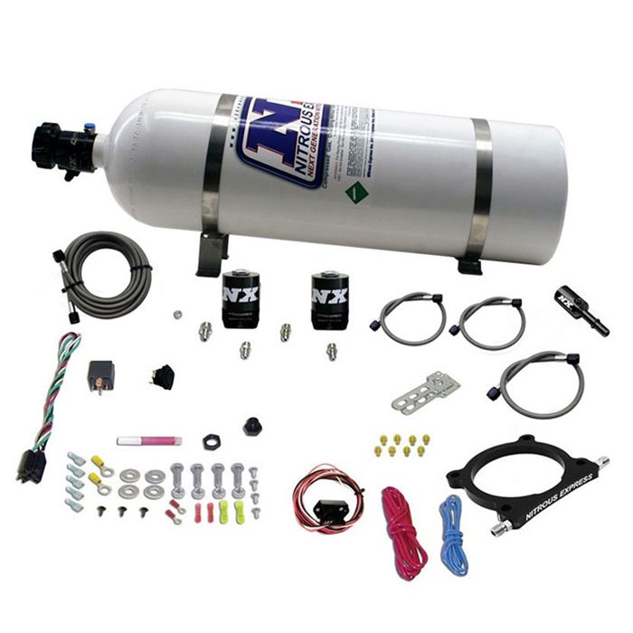 Sistema de alto rendimiento de placa de 50-250 hp con botella de 15 lb para Ford Coyote 5.0L / Godzilla 7.3L Nitrous Express NX 20951-15