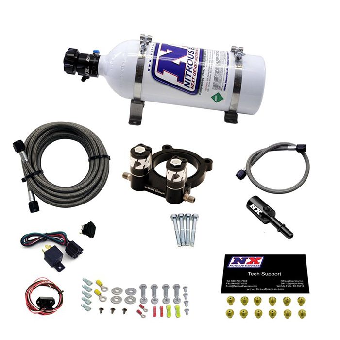 Sistema de inyección de óxido nitroso con botella de 5 lb para Ford Ecoboost de 4 cilindros y 2.3 L Nitrous Express NX 20954-05