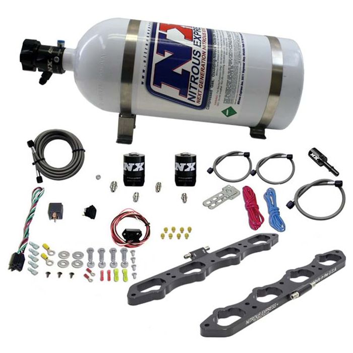 Sistema de placa de puerto directo con botella de 10 lb para motor Ford Coyote Nitrous Express NX 20956-10