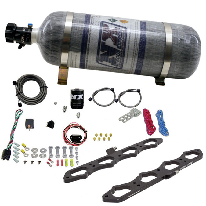 Sistema de placas direct port en seco con botella de 12 lb para motor Ford Coyote Nitrous Express NX 20957-12