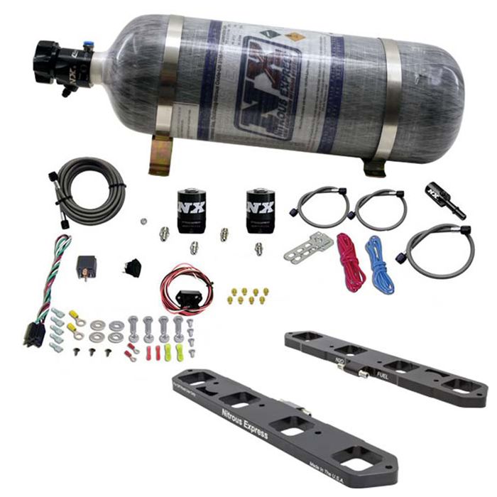 Direct Port Plate System with 12lb Carbon Bottle for Hemi Nitrous Express NX 5.7L / 6.1L / 6.4L (20958-12)