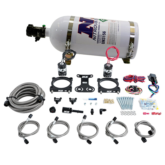 Sistema de placas para doble cuerpo de mariposa con botella de 10 lb para Ford Mustang 5.0L 2024+ Nitrous Express NX 20964-10