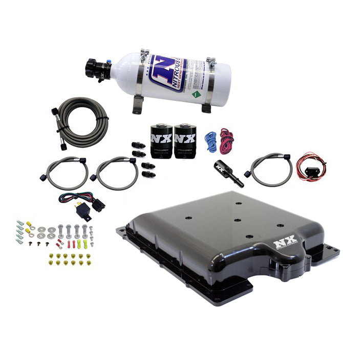 Tapa de compresor billet con nitro integrado y botella de 5 Lb para Dodge Hellcat / Demon Nitrous Express NX 20972-05