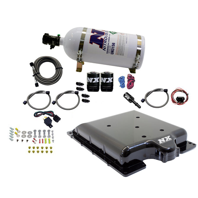 Tapa de supercharger de billet con nitro integrado y botella de 10 Lb para Dodge Hellcat / Demon Nitrous Express NX 20972-10