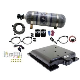 Billet Supercharger Lid with Integrated Nitrous with 12Lb Carbon Bottle for Dodge Hellcat / Demon Nitrous Express NX 20972-12