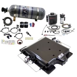 Billet Supercharger Lid with Integrated Nitrous and Water/Methanol with 12Lb Bottle for Dodge Hellcat / Demon Nitrous Express NX 20972BMF-12