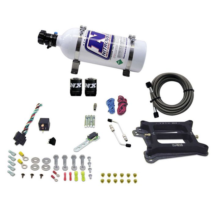 4150 conventional plate system, stage 6 alcohol, 50-300 hp with 5 lb bottle, Nitrous Express NX 30045-05