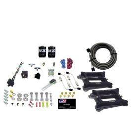 Dual 4150 Conventional Plate System Alcohol Stage 6 50-300Hp without Bottle Nitrous Express NX 30245-00