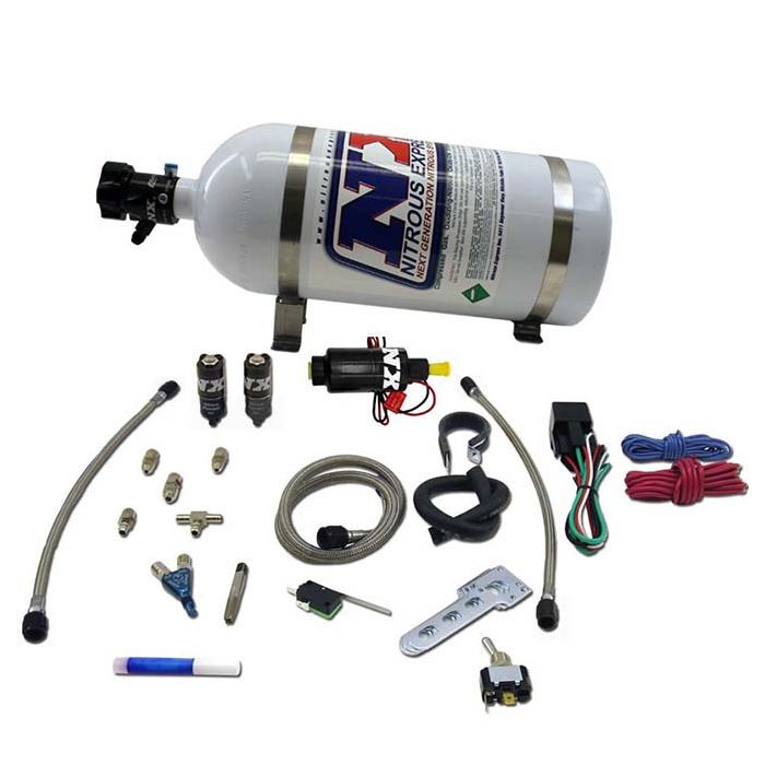 Sistema de óxido nitroso Piranha Side By Side con botella de 5 lb Nitrous Express NX 60014P