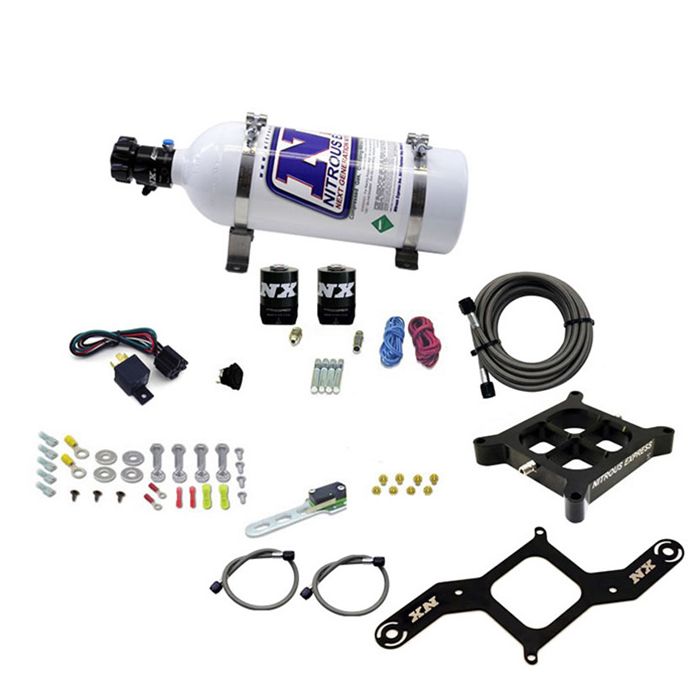 Nitrous Express NX 66042-05 Single Stage 4150 Aluminum Stinger Plate System for 100-500 HP with 5lb Bottle