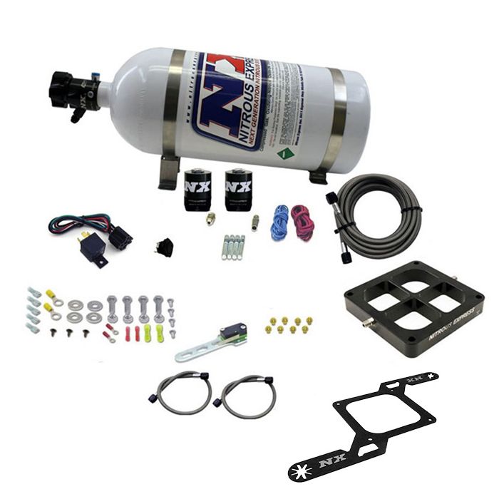Nitrous Express NX 63570-10 100-500 HP Single Stage Billet 4500 Cross Plate System with 10 lb Bottle