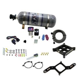 4150 Billet Crossbar Plate System Single Stage 250-650Hp with 12Lb Carbon Bottle Nitrous Express NX 63940-12