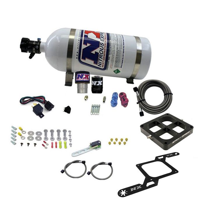 Nitrous Express NX 63970-10 Billet 4500 Single Stage Crossbar Plate System for 250-650 Hp with 10 lb Bottle