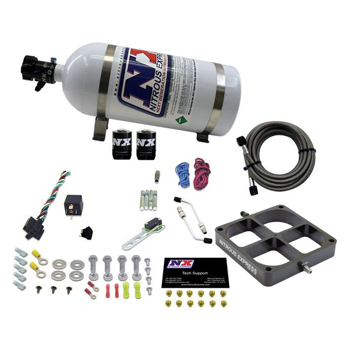 Nitrous Express NX 63980-10 Single Stage 100-500 Hp Billet 8500 Trans-Plate System with 10 lb Bottle